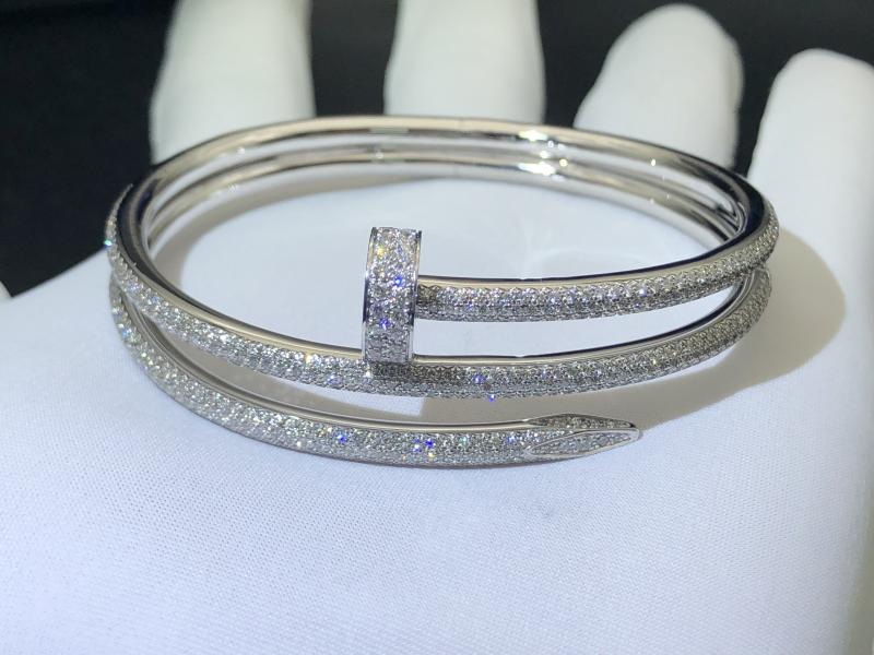 JUSTE UN CLOU BRACELET, DOUBLE, HALF-PAVED