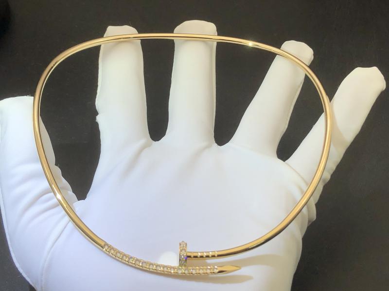 JUSTE UN CLOU TORQUE NECKLACE, SMALL MODEL, REVERSE-SET DIAMONDS